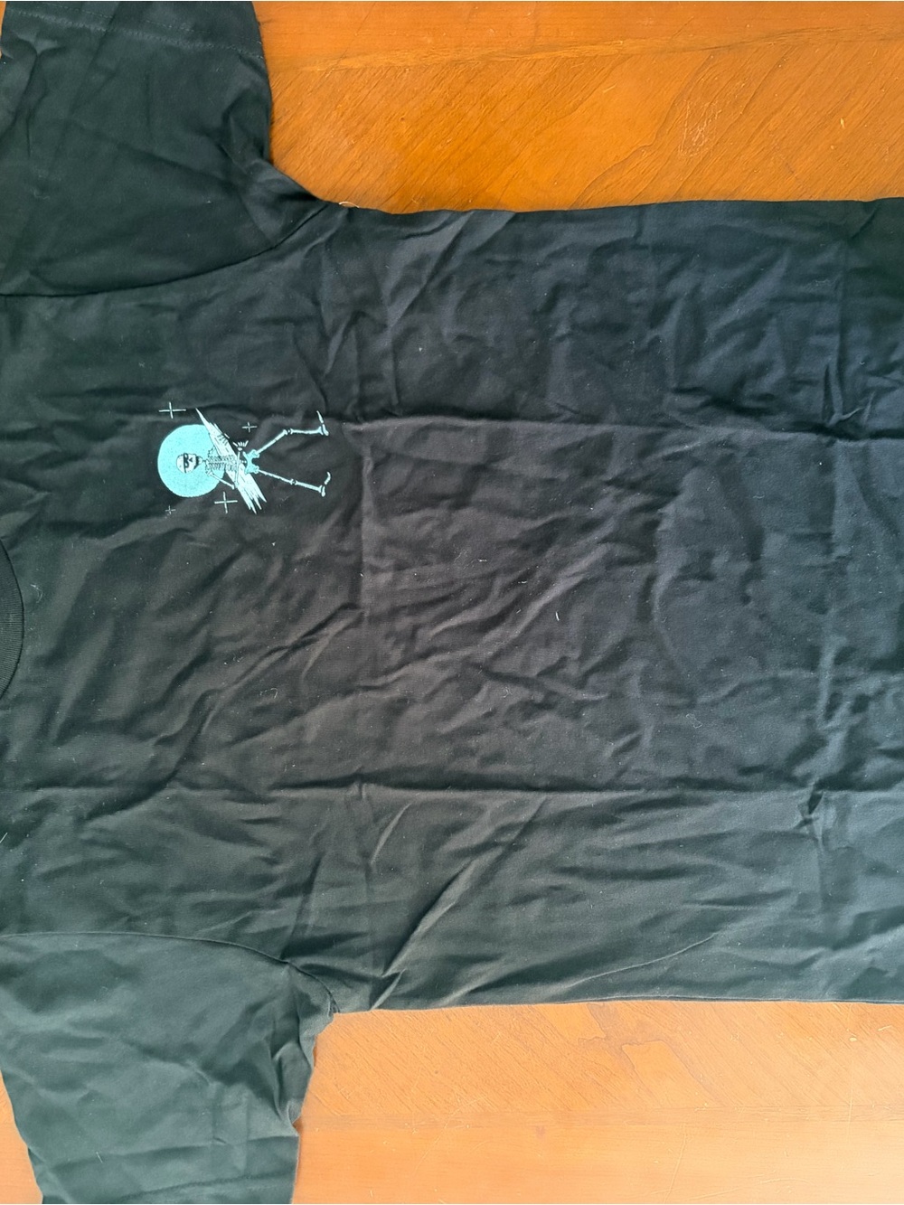 O'Neill Black Kids Short Sleeve Tee with Teal Skeleton Graphic